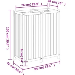 Krukker & Plantebeholdere^Plantekasse i massivt akacietræ med for - Dyrkning & Dekoration | Størrelse: 84x42x100 cm