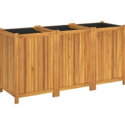 Plantningsbænke^Plantekasse i massivt akacietræ - Dekorativ med dræning | Størrelse: 150x50x75 cm
