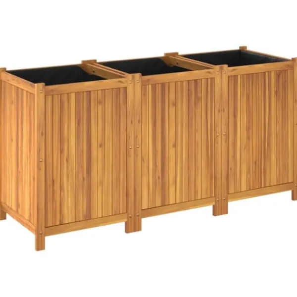 Plantningsbænke^Plantekasse i massivt akacietræ - Dekorativ med dræning | Størrelse: 150x50x75 cm