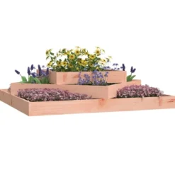 Online Plantekasse i massivt douglasgran - 3 niveauer | Størrelse: 112x112x27 cm Krukker & Plantebeholdere