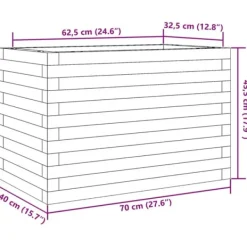 Hot Plantekasse i massivt douglasgran - Stabil og dekorativ | Størrelse: 70x40x45,5 cm Krukker & Plantebeholdere