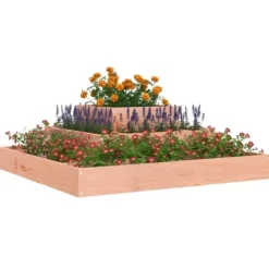 Clearance Plantekasse i massivt douglasgran - 3 niveauer | Størrelse: 80x80x27 cm Krukker & Plantebeholdere
