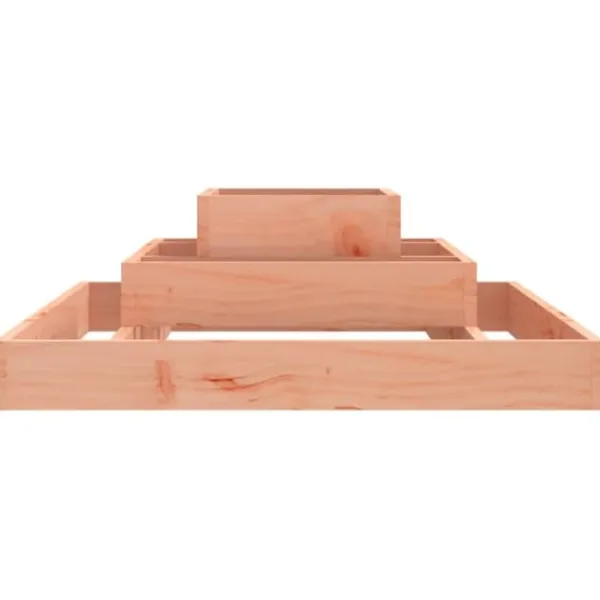 Clearance Plantekasse i massivt douglasgran - 3 niveauer | Størrelse: 80x80x27 cm Krukker & Plantebeholdere