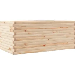 Sale Plantekasse i massivt fyrretræ - Robust og dekorativ | Størrelse: 110x60x45,5 cm Plantningsbænke