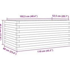 Sale Plantekasse i massivt fyrretræ - Robust og dekorativ | Størrelse: 110x60x45,5 cm Plantningsbænke