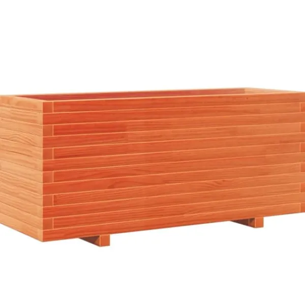 Krukker & Plantebeholdere^Plantekasse i massivt fyrretræ - Robuste blomsterkasser | Størrelse: 110x40x49,5 cm | Farve: Gyldenbrun