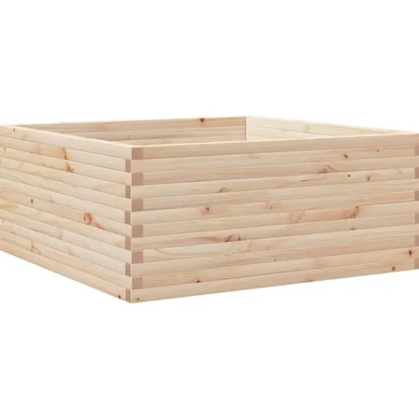 Plantningsbænke^Plantekasse i massivt fyrretræ - Rustik og holdbar | Størrelse: 110x110x46 cm