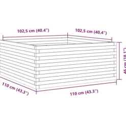 Plantningsbænke^Plantekasse i massivt fyrretræ - Rustik og holdbar | Størrelse: 110x110x46 cm