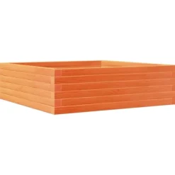 Plantningsbænke^Plantekasse i massivt fyrretræ - 80x80x23 cm | Farve: Gyldenbrun