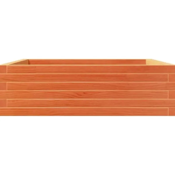 Plantningsbænke^Plantekasse i massivt fyrretræ - 80x80x23 cm | Farve: Gyldenbrun