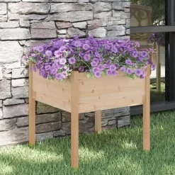 Clearance Plantekasse i massivt fyrretræ - Holdbar og vejrbestandig | Størrelse: 70x70x70 cm Krukker & Plantebeholdere