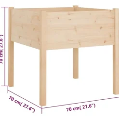 Clearance Plantekasse i massivt fyrretræ - Holdbar og vejrbestandig | Størrelse: 70x70x70 cm Krukker & Plantebeholdere