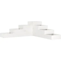 Krukker & Plantebeholdere^Plantekasse i massivt fyrretræ med 4 niveauer | Størrelse: 106x104,5x36 cm | Farve: Hvid