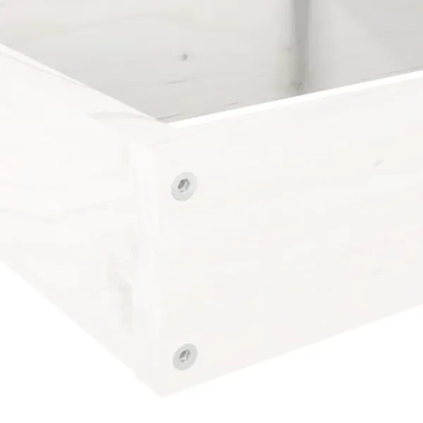 Krukker & Plantebeholdere^Plantekasse i massivt fyrretræ med 4 niveauer | Størrelse: 106x104,5x36 cm | Farve: Hvid