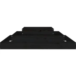 Plantningsbænke^Plantekasse i massivt fyrretræ - Blomsterkasse med 3 niveauer | Størrelse: 110x110x27 cm | Farve: Sort