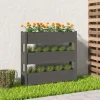 New Plantekasse i massivt fyrretræ - Dekorativ til stuer og altaner | Størrelse: 112x25x104,5 cm | Farve: Grå Plantningsbænke