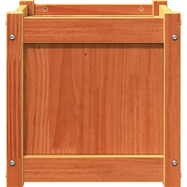 Krukker & Plantebeholdere^Plantekasse i massivt fyrretræ - Dekorativ til haven | Mål: 40x40x40 cm | Farve: Gyldenbrun