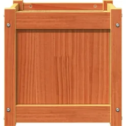 Krukker & Plantebeholdere^Plantekasse i massivt fyrretræ - Dekorativ til haven | Mål: 40x40x40 cm | Farve: Gyldenbrun