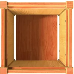 Krukker & Plantebeholdere^Plantekasse i massivt fyrretræ - Dekorativ til haven | Mål: 40x40x40 cm | Farve: Gyldenbrun