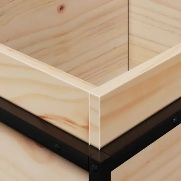 Plantningsbænke^Plantekasse i massivt fyrretræ - Dekorativ have- og altankasse | Størrelse: 100x40x50 cm