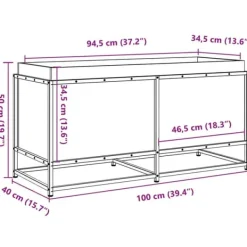 Plantningsbænke^Plantekasse i massivt fyrretræ - Dekorativ have- og altankasse | Størrelse: 100x40x50 cm