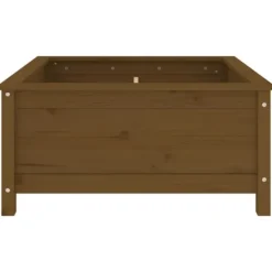 New Plantekasse i massivt fyrretræ - Højbed til have & terrasse | Størrelse: 82,5x82,5x39 cm | Farve: Gyldenbrun Krukker & Plantebeholdere