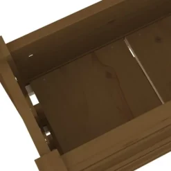 Plantningsbænke^Plantekasse i massivt fyrretræ - Dekorativ til stuer og altaner | Størrelse: 77x25x104,5 cm | Farve: Gyldenbrun