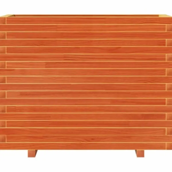 Krukker & Plantebeholdere^Plantekasse i massivt fyrretræ - Dekorativ havekasse | Størrelse: 90x40x72 cm | Farve: Gyldenbrun