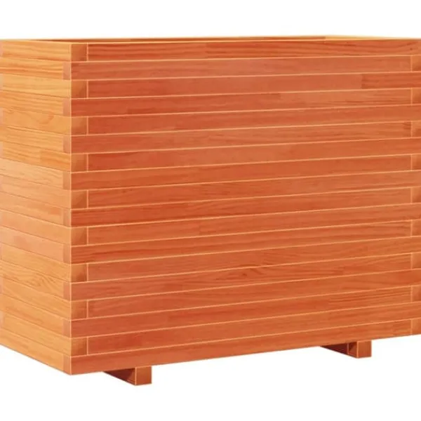 Krukker & Plantebeholdere^Plantekasse i massivt fyrretræ - Dekorativ havekasse | Størrelse: 90x40x72 cm | Farve: Gyldenbrun