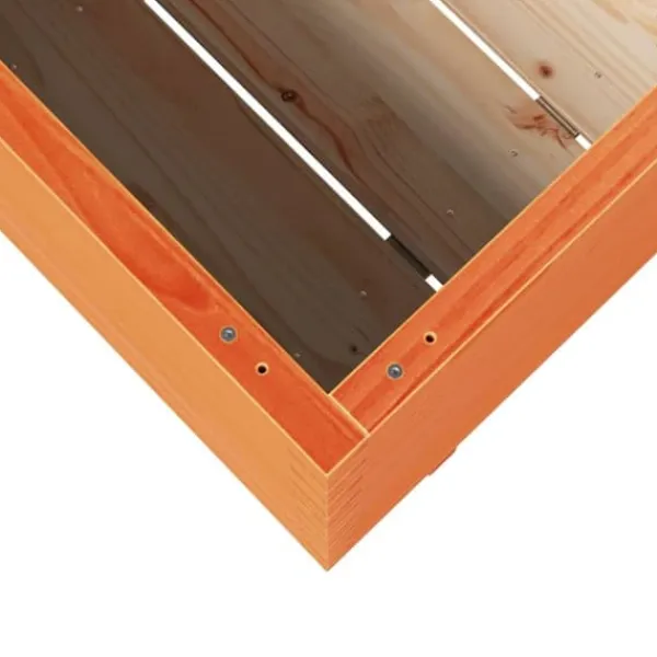 Krukker & Plantebeholdere^Plantekasse i massivt fyrretræ - Dekorativ havekasse | Størrelse: 90x40x72 cm | Farve: Gyldenbrun