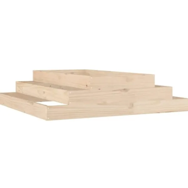 Online Plantekasse i massivt fyrretræ - 110x110x27 cm | Farve: Naturlig træfinish Plantningsbænke