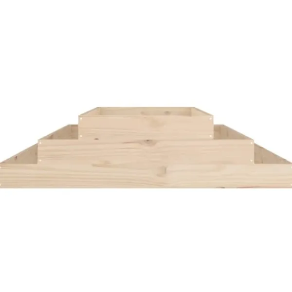 Online Plantekasse i massivt fyrretræ - 110x110x27 cm | Farve: Naturlig træfinish Plantningsbænke