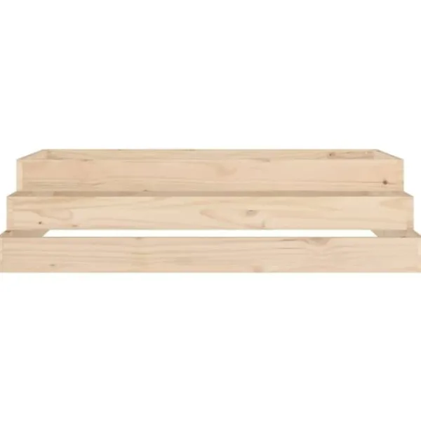 Online Plantekasse i massivt fyrretræ - 110x110x27 cm | Farve: Naturlig træfinish Plantningsbænke