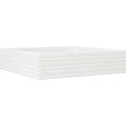 Best Plantekasse i massivt fyrretræ - Dybde 100 cm | Farve: Hvid | Størrelse: 100x100x23 cm Plantningsbænke