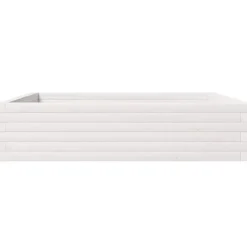 Best Plantekasse i massivt fyrretræ - Dybde 100 cm | Farve: Hvid | Størrelse: 100x100x23 cm Plantningsbænke