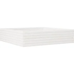Best Plantekasse i massivt fyrretræ - Dybde 100 cm | Farve: Hvid | Størrelse: 100x100x23 cm Plantningsbænke