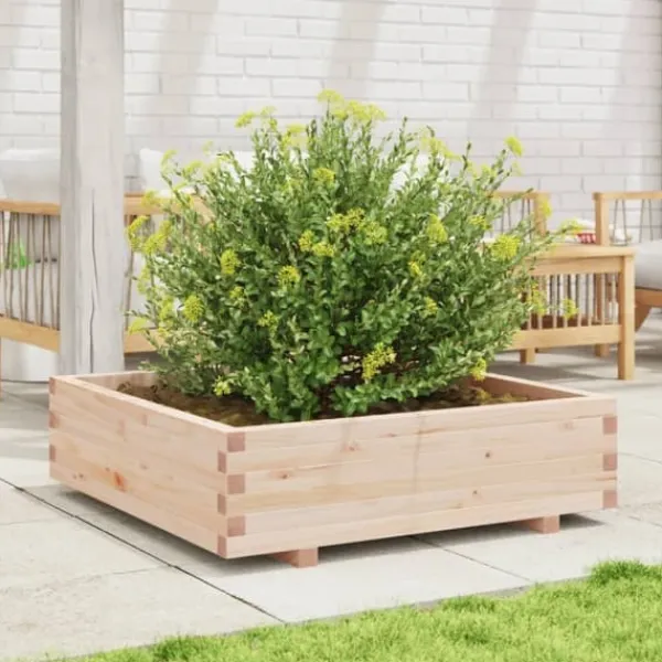 Sale Plantekasse i massivt fyrretræ - 90x90x26,5 cm | Størrelse: 90x90x26,5 cm Plantningsbænke
