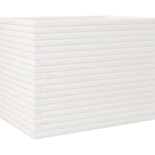 Best Plantekasse i massivt fyrretræ - Dekorativ havekasse | Størrelse: 90x60x68,5 cm | Farve: Hvid Plantningsbænke