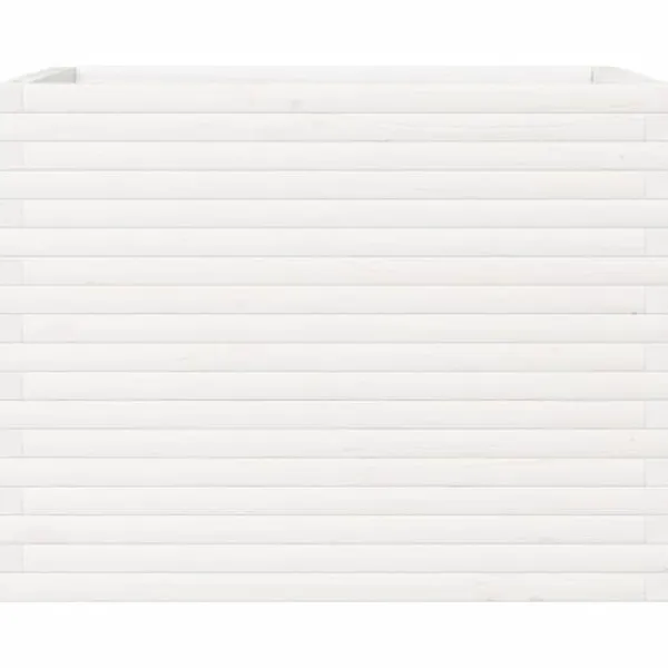 Best Plantekasse i massivt fyrretræ - Dekorativ havekasse | Størrelse: 90x60x68,5 cm | Farve: Hvid Plantningsbænke
