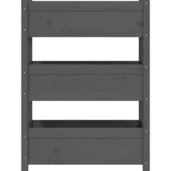 Plantningsbænke^Plantekasse i massivt fyrretræ - Dekorativ blomsterkasse | Størrelse: 77x25x104,5 cm | Farve: Grå