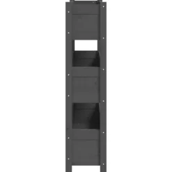 Plantningsbænke^Plantekasse i massivt fyrretræ - Dekorativ blomsterkasse | Størrelse: 77x25x104,5 cm | Farve: Grå