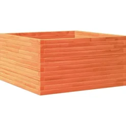 New Plantekasse i massivt fyrretræ - 90x90x46 cm | Farve: Gyldenbrun Plantningsbænke