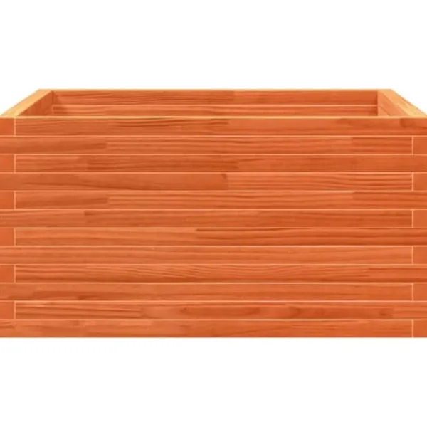 New Plantekasse i massivt fyrretræ - 90x90x46 cm | Farve: Gyldenbrun Plantningsbænke