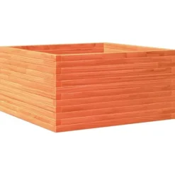 New Plantekasse i massivt fyrretræ - 90x90x46 cm | Farve: Gyldenbrun Plantningsbænke
