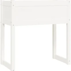 Plantningsbænke^Plantekasse i massivt fyrretræ - Dekorativ blomsterkasse | Størrelse: 78x40x81 cm | Farve: Hvid