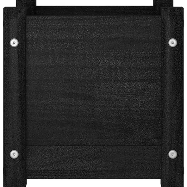 Krukker & Plantebeholdere^Plantekasse i massivt fyrretræ - Blomsterkasse | Størrelse: 31x31x31 cm | Farve: Sort