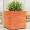 Krukker & Plantebeholdere^Plantekasse i massivt fyrretræ - Dekorativ til have og terrasse | Størrelse: 70x70x72 cm | Farve: Gyldenbrun