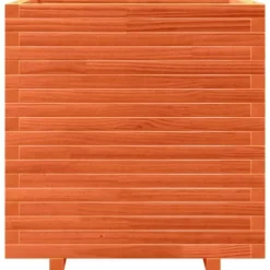 Krukker & Plantebeholdere^Plantekasse i massivt fyrretræ - Dekorativ til have og terrasse | Størrelse: 70x70x72 cm | Farve: Gyldenbrun