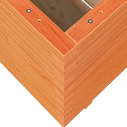 Krukker & Plantebeholdere^Plantekasse i massivt fyrretræ - Dekorativ til have og terrasse | Størrelse: 70x70x72 cm | Farve: Gyldenbrun