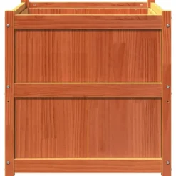 Best Plantekasse i massivt fyrretræ - Dekorativ haveboks | Størrelse: 70x70x70 cm | Farve: Gyldenbrun Krukker & Plantebeholdere